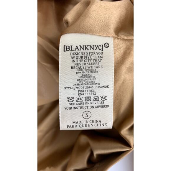 BLANK NYC Womens Brown Faux Leather Cropped Trucker Jacket Lined Size Small NWOT - Picture 8 of 10